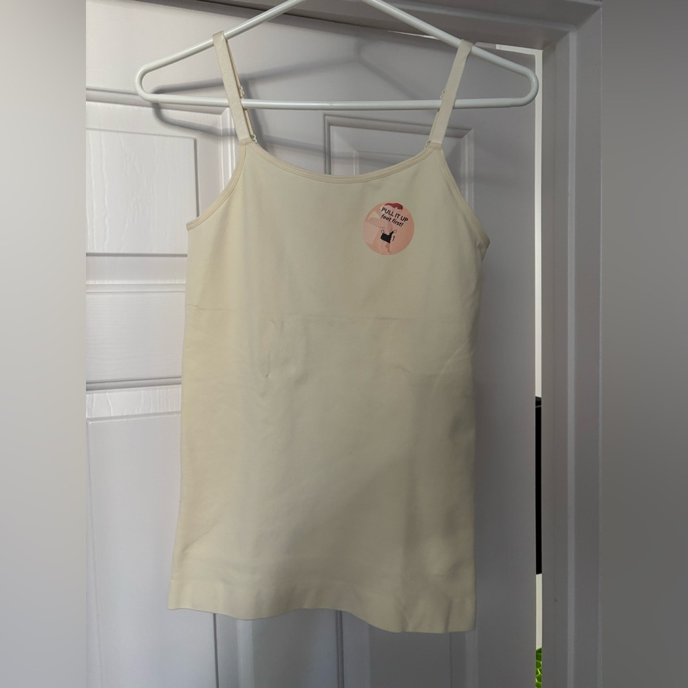 Shapermint Beige & White Shapewear Tank Top